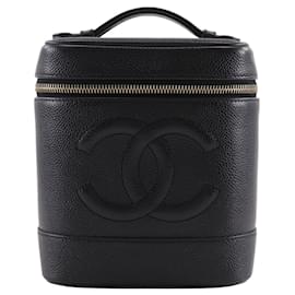 Beauty case Chanel CC Caviar nero