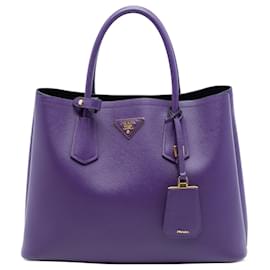 Borsa Doppia Prada Medium Saffiano Cuir Viola