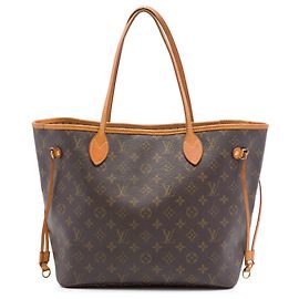 Borsa Tote Louis Vuitton Monogram Neverfull MM marrone