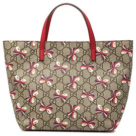 Tote GG Supreme con nastro per bambini beige Gucci