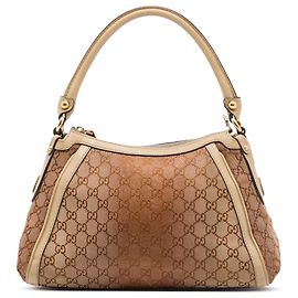 Borsa Gucci GG Canvas Lurex Scarlett marrone