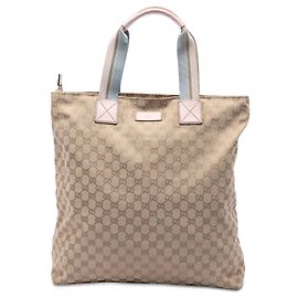 Tote verticale Gucci GG Canvas Web beige