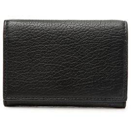 Tarjetero de piel de becerro Gucci GG Marmont negro
