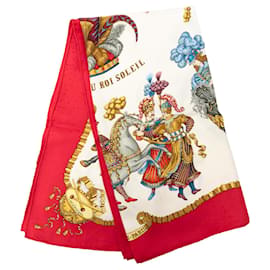 Pañuelo de seda Hermès Les Fêtes du Roi Soleil 90 rojo