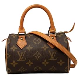 Borsa a tracolla Louis Vuitton Monogram Nano Speedy Bandouliere marrone