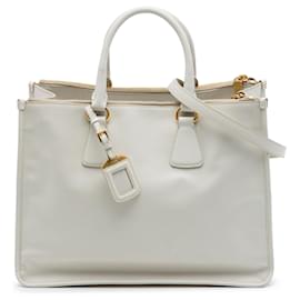 Borsa Prada Saffiano Lux Double Zip bianca