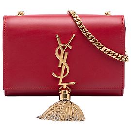 Borsa a tracolla Kate Small in pelle di vitello liscia con monogramma rosso Saint Laurent