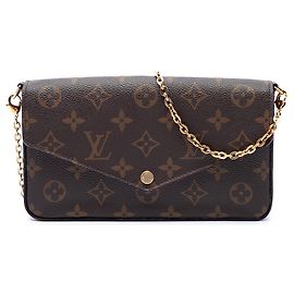 Borsa a tracolla Louis Vuitton Monogram Pochette Felicie Marrone