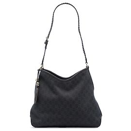 Borsa a tracolla Gucci Medium GG Denim Marrakech marrone