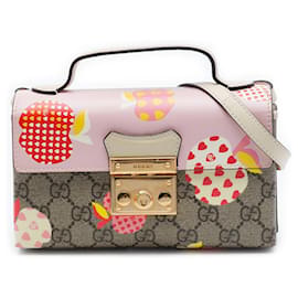 Multi Gucci Mini GG Supreme Monogram Les Pommes Padlock Satchel