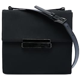 Borsa a tracolla con patta Prada Tessuto nera