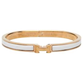 Bracelet Clic H en émail Hermès extra étroit Gold PM