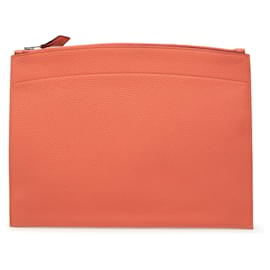 Hermès Bazar Clutch Bag Medium Togo Orange