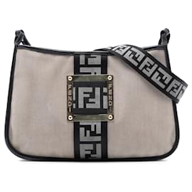 Bolsa transversal Fendi em lona Zucca marrom