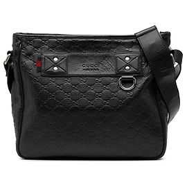 Borsa a tracolla Gucci Guccissima Web nera