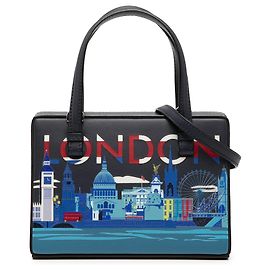 Borsa a mano LOEWE Small Leather London Postal blu Satchel
