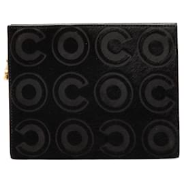 Clutch Chanel Coco de crin de caballo negro