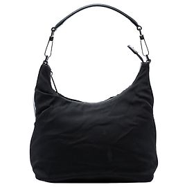 Borsa a tracolla in nylon nero Gucci