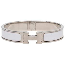 Beige Hermès Narrow Enamel Clic Clac H Bracelet PM