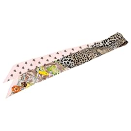 Pañuelo de seda rosa Hermès Jungle Love Love Twilly
