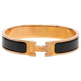 Pulseira Hermès Narrow Enamel Clic H PM preta