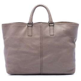Tote con manico in pelle di vitello Intrecciato marrone Bottega Veneta