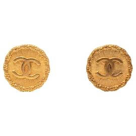 Orecchini a clip rotondi Chanel CC placcati oro
