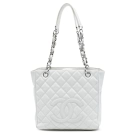 Piccola borsa shopping Chanel Caviar bianca
