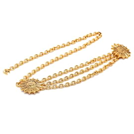 Gold Chanel CC Gold Plated Sun Medallion Dreifach-Kettengürtel