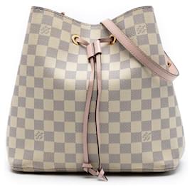 Borsa a secchiello Louis Vuitton Damier Azur Neonoe MM bianca