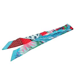 Foulard Twilly in seta Hermès Blue Cheval Phoenix