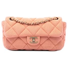 Borsa a tracolla Chanel CC Quilted Jersey East West rosa