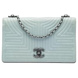 Borsa a tracolla Chanel Medium Quilted Calfskin Korean Garden Flap Blu