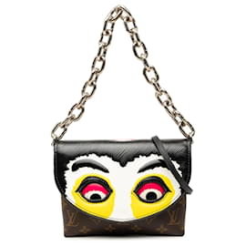 Pochette Satchel Louis Vuitton con stampe Monogram ed Epi Kabuki Masks nera