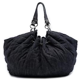 Borsa Tote Chanel Extra Large in Denim trapuntato Blue Stretch Spirit