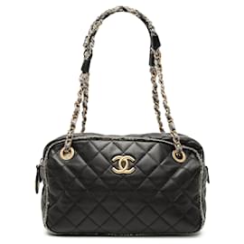 Borsa Bowler Chanel CC in agnello trapuntato nero