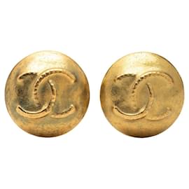 Orecchini a cerchio Chanel CC placcati oro