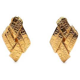 Orecchini a clip Chanel Logo in diamante placcati oro