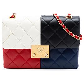 Borsa a tracolla Chanel Pagoda Flap in agnello trapuntato colorblock nero