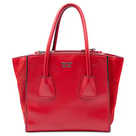 Borsa Prada Small Glace Calf Twin Pocket rossa