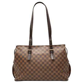Borsa a tracolla Chelsea in Damier Ebene marrone Louis Vuitton