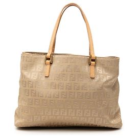 Tote Shopping in tela Fendi Zucchino beige