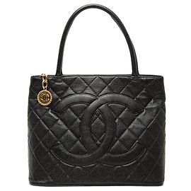 Black Chanel Caviar Medallion Tote