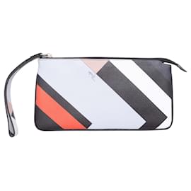 Pochette con zip e stampa geometrica nero e multicolore Emilio Pucci