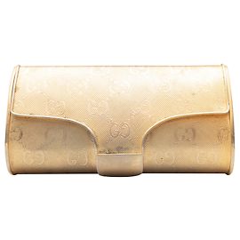 Clutch Gucci GG in metallo dorato vintage