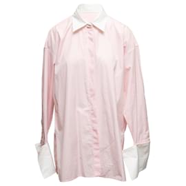 Top in cotone con bottoni rosa e bianco Loewe Taglia IT 36