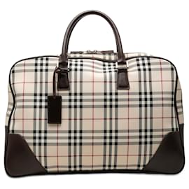 Sac de voyage en toile Burberry House Check beige