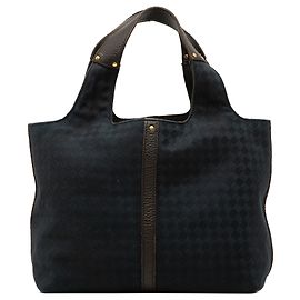 Borsa a mano in tela Intrecciato nera Bottega Veneta