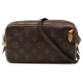 Borsa a tracolla Louis Vuitton Monogram Pochette Marly Bandouliere marrone