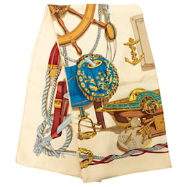 Sciarpa in seta Hermès Musee 90 Beige